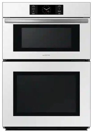 Samsung Bespoke 30" White Glass Oven/Microwave Combination Electric Wall Oven