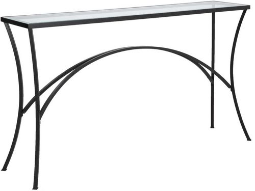 Uttermost® Alayna Satin Black Metal/Glass Console Table