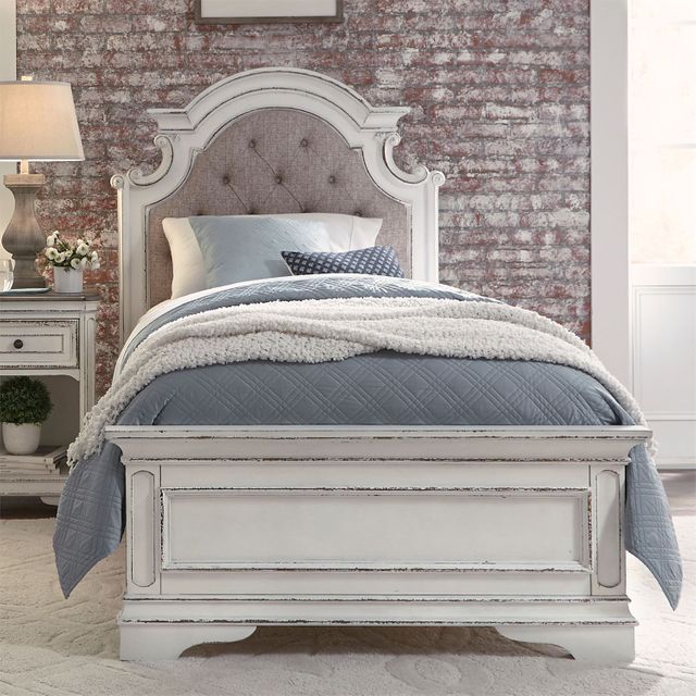 Liberty Furniture Magnolia Manor Antique White Youth Full Upholstered Bed 4