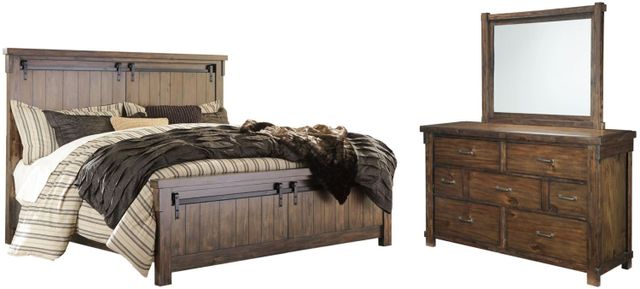 Signature Design by Ashley® Lakeleigh 2-Piece Brown King Panel Bed Set-0
