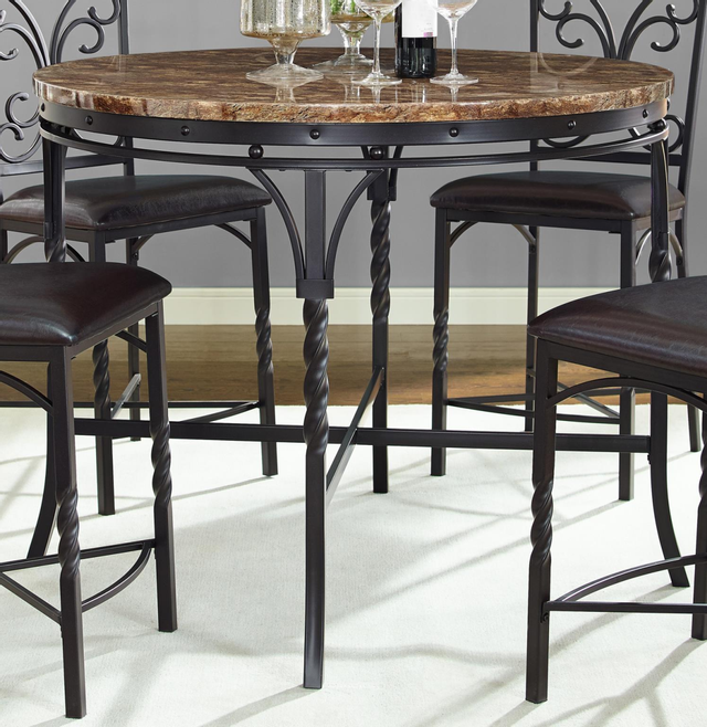Bernards Tuscan Casual 45" Round Counter Dining Table-1