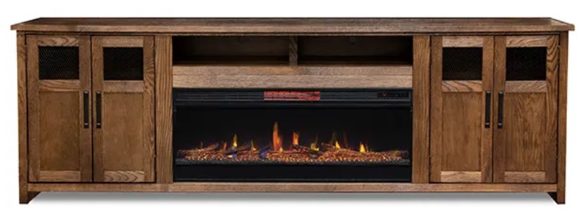 Legends Furniture Inc. Maison Burbon Oak 98" Fireplace Super Console