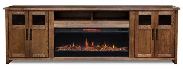 Legends Furniture Inc. Maison Burbon Oak 98" Fireplace Super Console-0