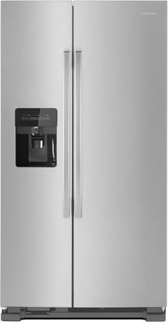 Amana® 24.6 Cu. Ft. Black on Stainless Side-By-Side Refrigerator