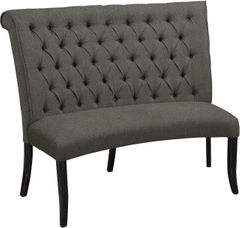 Furniture of America® Nerissa Gray/Antique Black Round Love Seat Bench