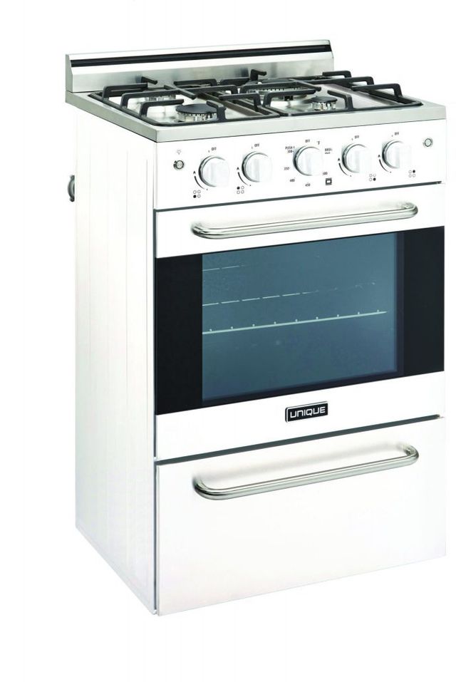 Unique® Appliances Prestige 20" White Freestanding Natural Gas Range 2