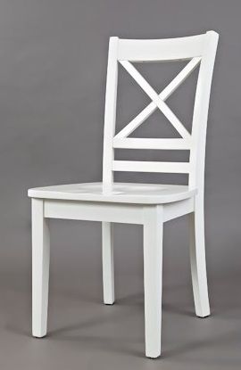 Jofran Inc. Simplicity White “X” Back Dining Room and Kitchen Side Chair-0