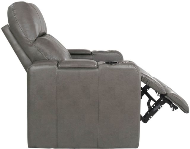 RowOne Prestige Home Entertainment Seating Gray 2-Arm Power Recliner 3