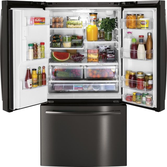 GE® 25.6 Cu. Ft. French Door Refrigerator-Black Stainless-1