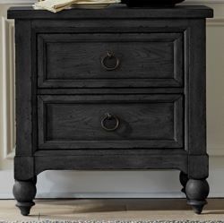 Liberty Furniture Americana Farmhouse Black Night Stand with Charging Station