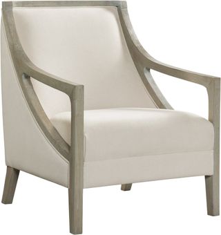 Elements International Hopkins Natural with White Wash Frame Accent Chair