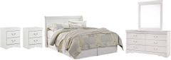 Signature Design by Ashley® Anarasia 5-Piece Cottage White Queen Sleigh Bed Set