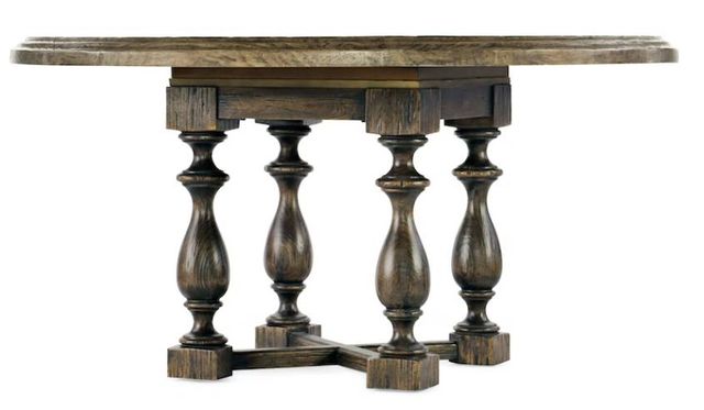 Hooker® Furniture La Grange Ellinger Antique Varnish/Barn Wood 60" Round Dining Table-0