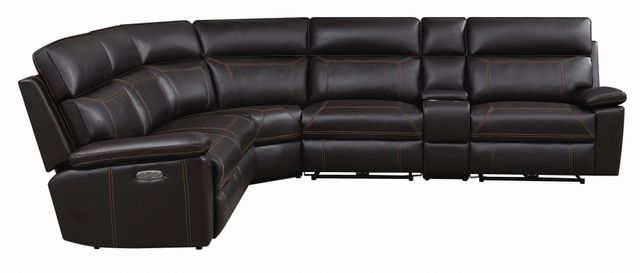 Coaster® Albany 6-Piece Brown Power Headrest Sectional 12