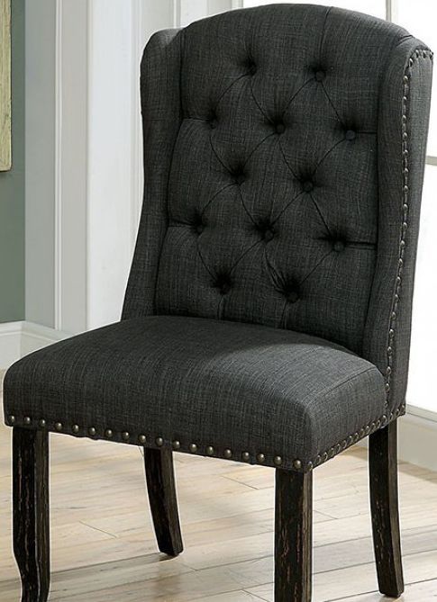 Furniture of America® Sania I 2-Piece Antique Black Side Chair Set