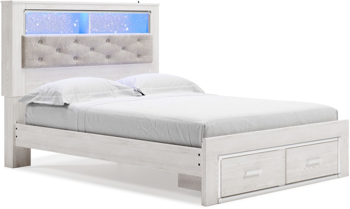 Queen white store bookcase headboard