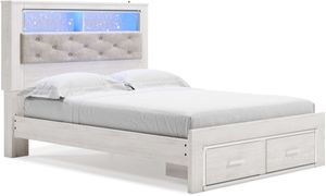 Signature Design by Ashley® Altyra White King Upholstered Bookcase Bed with Storage