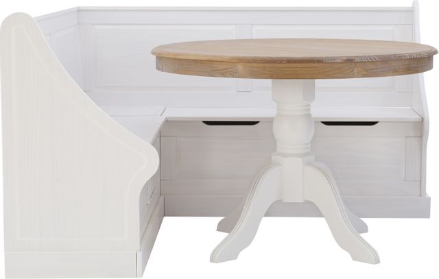 Tobin Corner Breakfast Nook Set, White - Linon KNK163WHTABCU