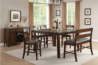 Homelegance Jackson Counter Table with 4 Stools and Bench