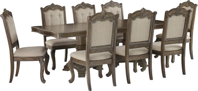Signature Design by Ashley® Charmond Brown 106" Expandable Dining Table 5