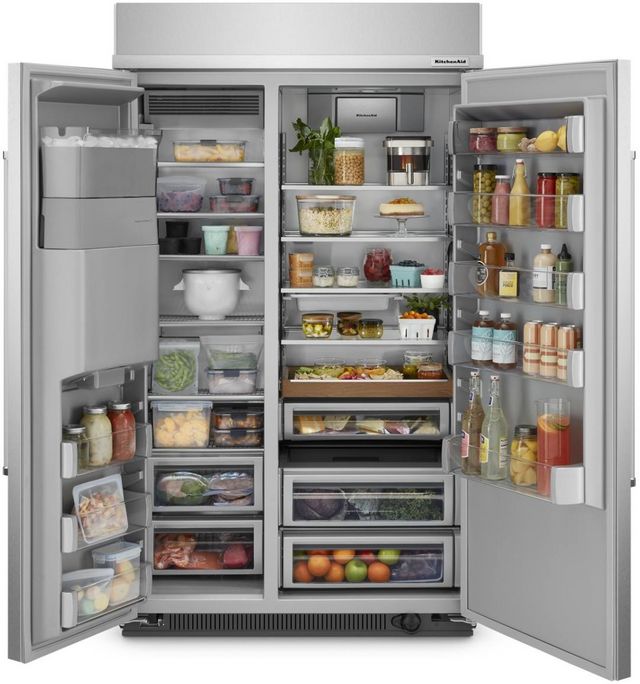 KitchenAid® 48 in. 29.4 Cu. Ft. Stainless Steel with PrintShield™ Finish Built In Counter Depth Side-by-Side Refrigerator-3