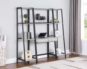 Coaster® Pinckard 3-Piece Black/Grey Stone Herringbone Ladder Desk Set