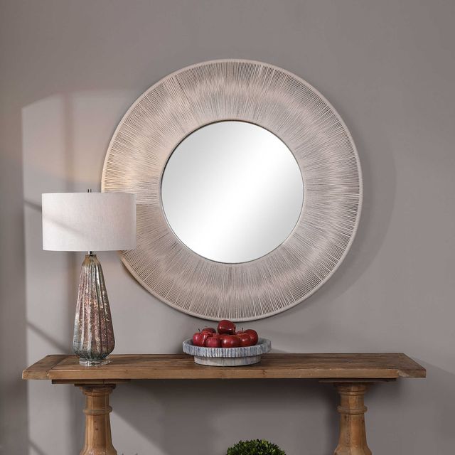 Uttermost® by Grace Feyock Sailor's Knot Beige Round Mirror-3