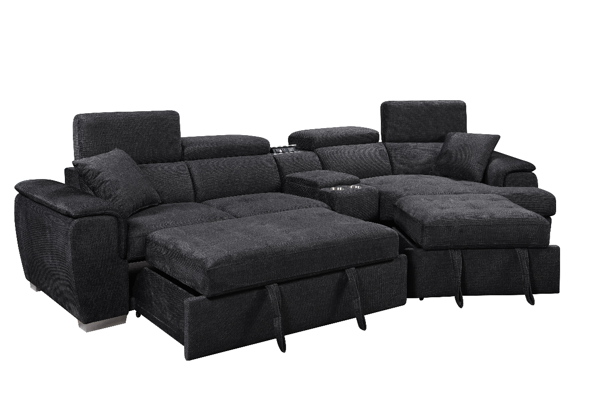 Small scale online sectional with recliner