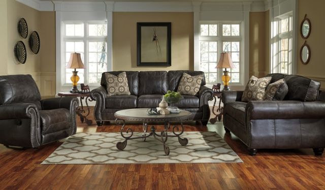 Benchcraft® Breville 3-Piece Charcoal Living Room Seating Set 4