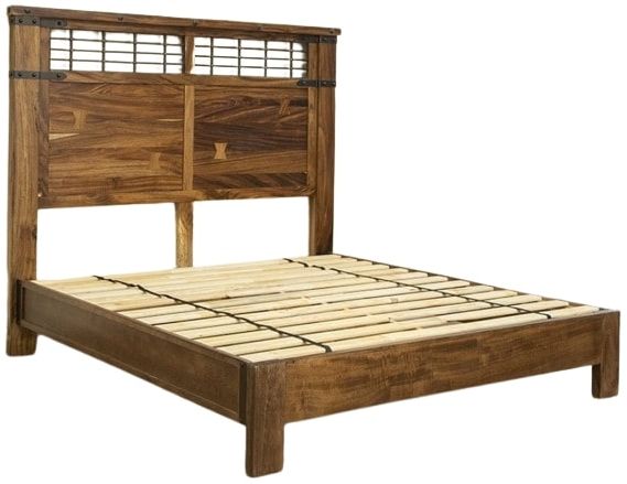 International Furniture Direct Parota Brown Eastern King Panel Bed