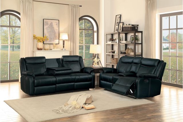Homelegance® Jude Black Double Reclining Glider Loveseat with Center Console 2