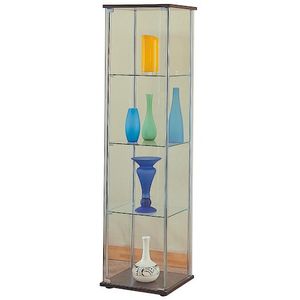 Coaster® Cappuccino/Clear Rectangular 4-Shelf Curio Cabinet
