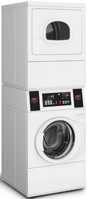 Speed Queen® Commercial 3.4 Cu. Ft. Washer, 7.0 Cu. Ft. Dryer White Stack Laundry