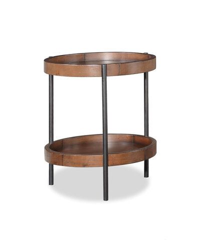 Donald Choi Foresta 20" Round Brown End Table  0