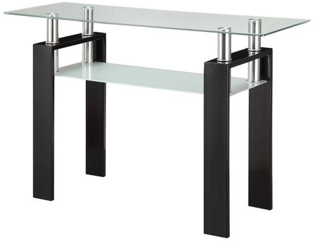 Coaster® Black Tempered Glass Sofa Table With Shelf 