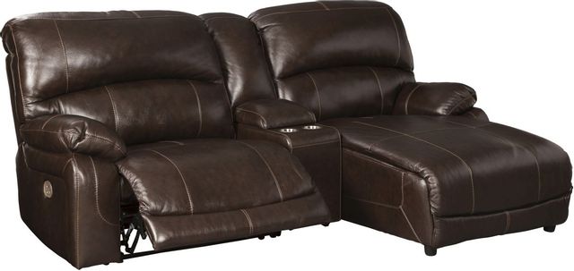 Signature Design by Ashley® Hallstrung Chocolate 3-Piece Power Reclining Sectional-0