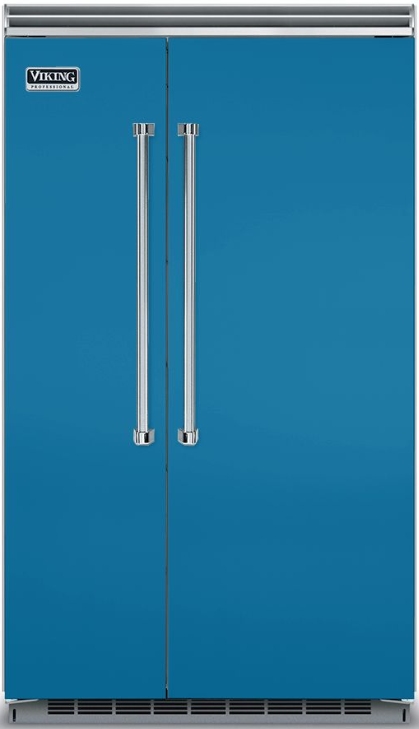 Viking® 5 Series 29.1 Cu. Ft. Alluvial Blue Professional Built In Side-by-Side Refrigerator