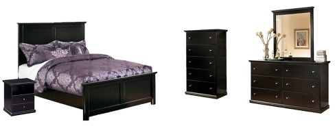 Signature Design by Ashley® Maribel 5-Piece Black Full Youth Panel Bed Set