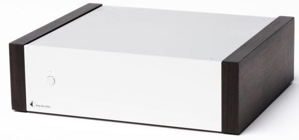 Pro-Ject DS2 Line Silver Stereo Power Amplifier with Eucalyptus Wooden Side Panels