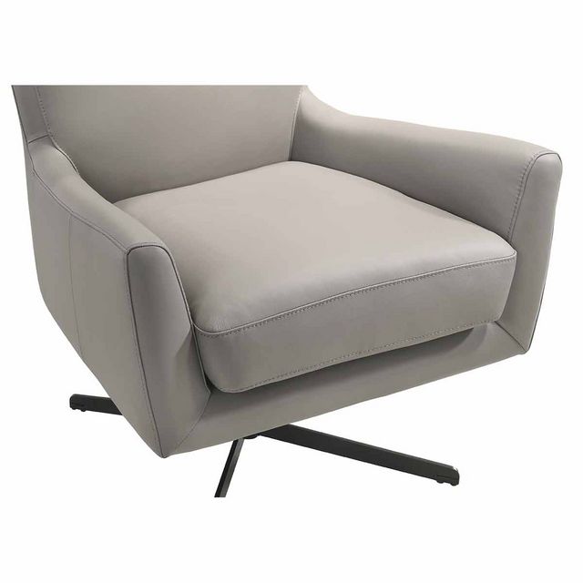 New Classic Acadia Slate Gray Leather Swivel Chair-3
