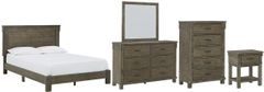 Signature Design by Ashley® Shamryn 5-Piece Grayish Brown Full Panel Bed Set