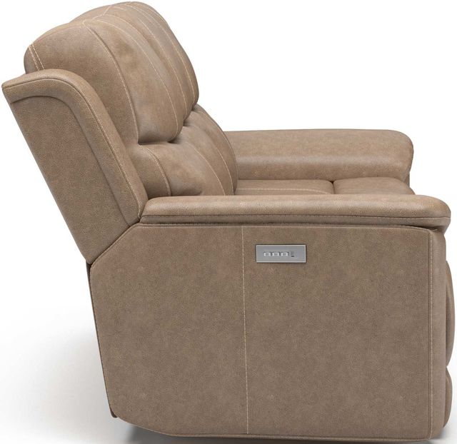 Flexsteel® Cade Mushroom Leather Power Reclining Sofa with Power Headrests-2