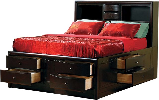Coaster® Phoenix Deep Cappuccino Eastern King Bookcase Bed 0