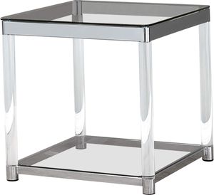 Coaster® Claude Chrome/Clear End Table with Lower Shelf