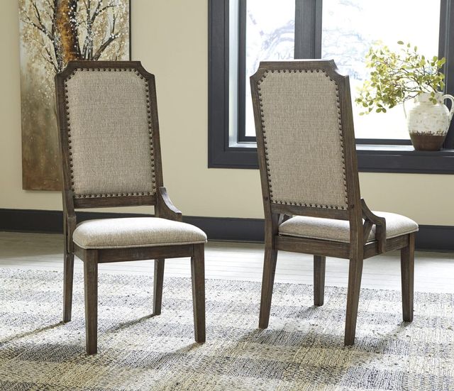 Signature Design by Ashley® Wyndahl Rustic Brown Upholstered Dining Side Chair 2