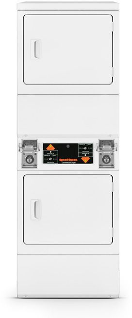 Speed Queen® Commercial 7.0 Cu. Ft. Washer, 7.0 Cu. Ft. Dryer White Stack Laundry-0
