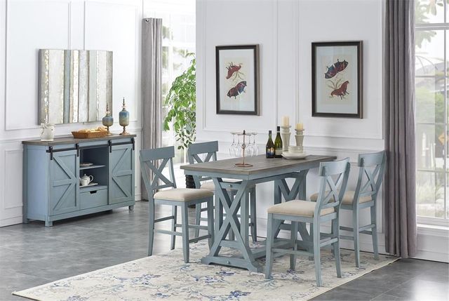 Coast2Coast Home™ Bar Harbor Blue/Brown Counter Height Dining Table 6