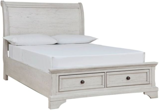 Signature Design by Ashley® Robbinsdale Antique White Sleigh Bed with ...