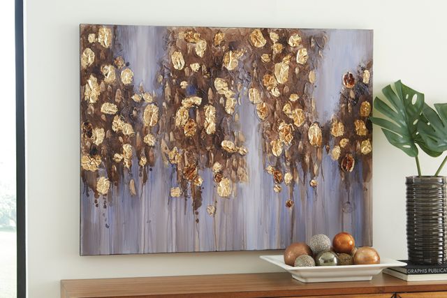 Signature Design by Ashley® Donier Blue/Gold Wall Art-1
