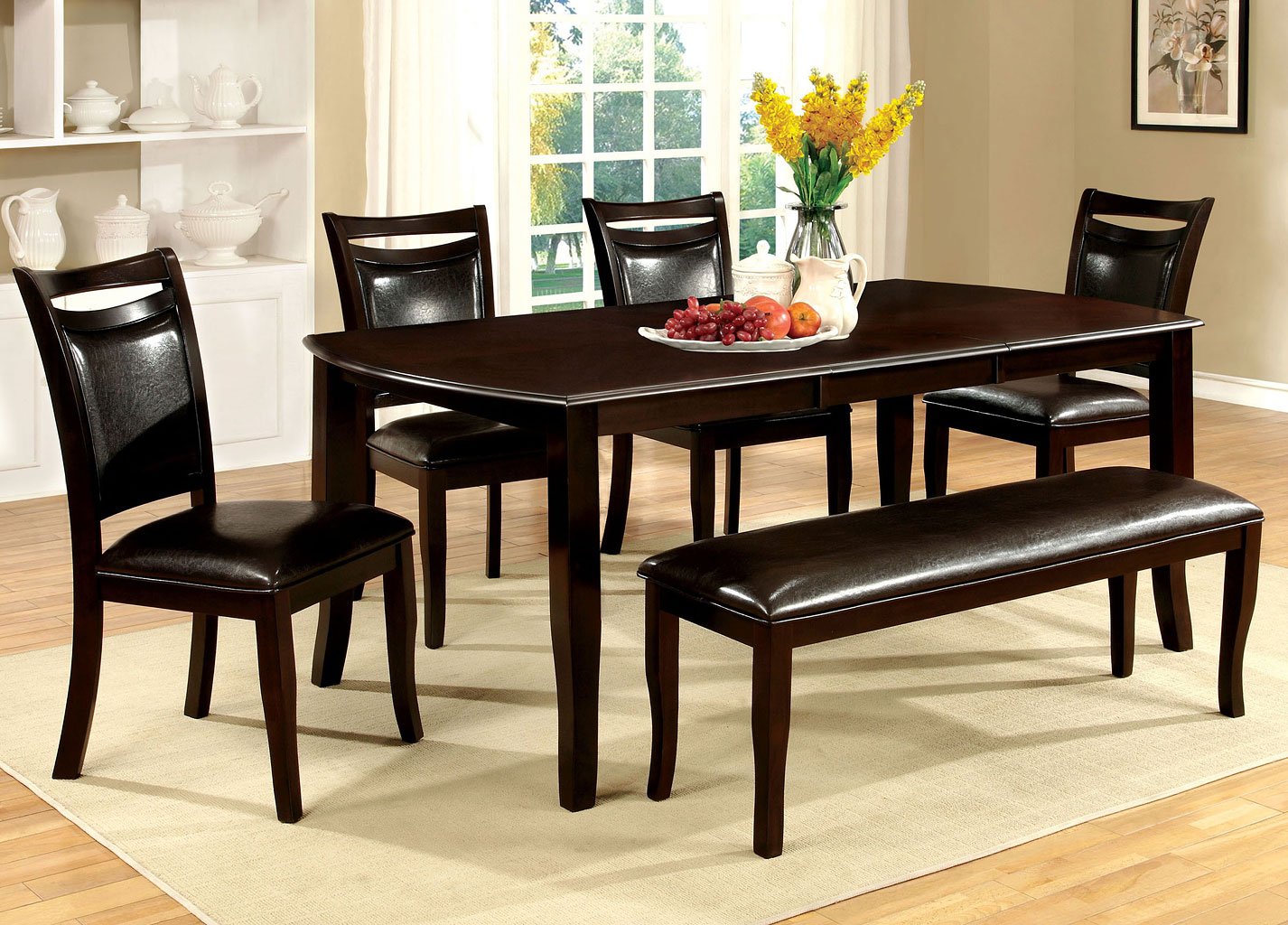 Furniture of America Woodside Dark Cherry Espresso Six Piece